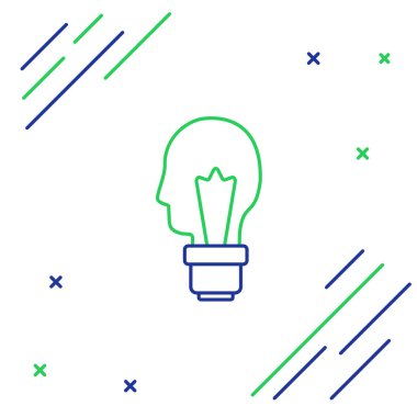 Beyaz arkaplanda izole edilmiş fikir simgesi konseptine sahip çizgi lambası. Enerji ve fikir sembolü. İlham konsepti. Renkli taslak konsepti. Vektör