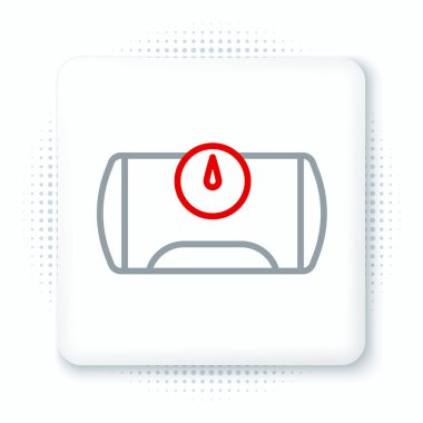 Beyaz arka planda izole edilmiş araç simgesi için yakıt deposu. Benzin depoları arabaya monte edilir. Renkli taslak konsepti. Vektör