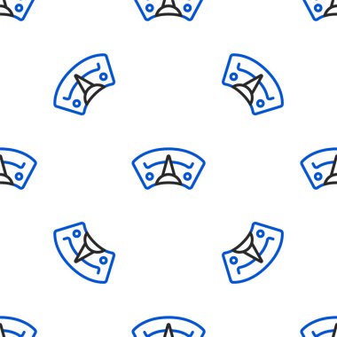 Line Motor gaz göstergesi simgesi beyaz arka planda izole edilmiş. Yakıt göstergesi boş. Tam depo göstergesi. Renkli taslak konsepti. Vektör