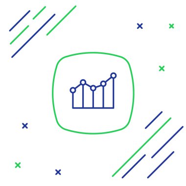 Çizgi Finansal Büyüme Simgesi beyaz arka planda izole edildi. Gelirleri arttırıyorum. Renkli taslak konsepti. Vektör