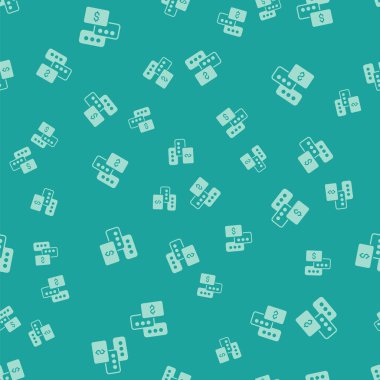 Konuşma baloncukları ikonlu yeşil emlak işi kavramı yeşil arka planda izole edilmiş pürüzsüz desen. Vektör