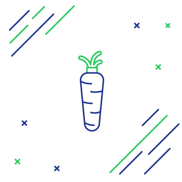 Línea Icono de zanahoria aislado sobre fondo blanco. Concepto de esquema colorido. Vector — Archivo Imágenes Vectoriales
