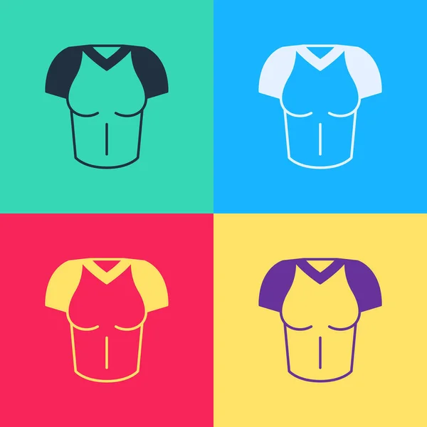Pop art T-shirt εικονίδιο απομονώνονται σε φόντο χρώμα. Διάνυσμα — Διανυσματικό Αρχείο