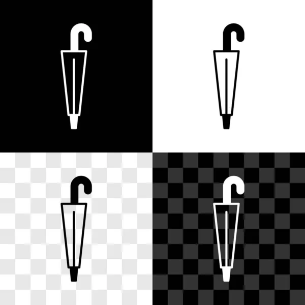 Set Classic elegant paraply ikon isolerad på svart och vitt, transparent bakgrund. Regnskyddssymbol. Vektor — Stock vektor