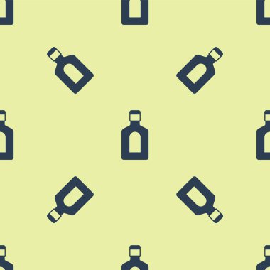 Sarı arka planda mavi şampuan ikonu izole edilmiş pürüzsüz desen. Vektör