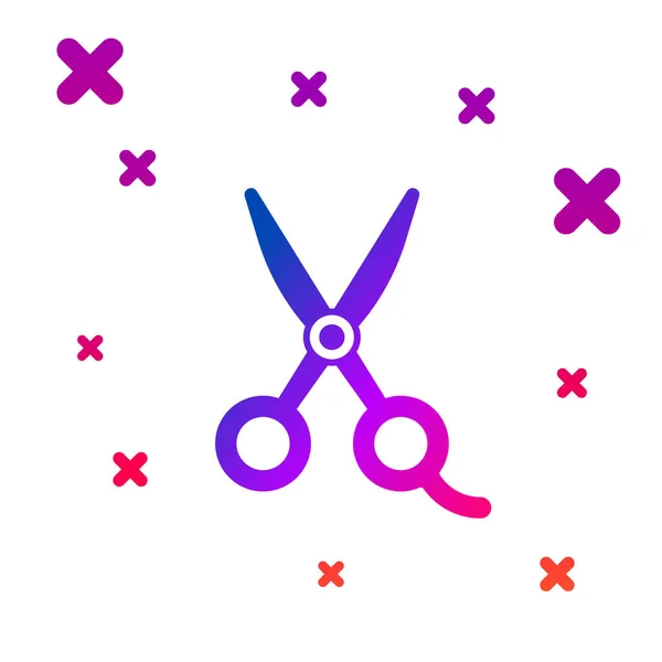 Color Scissors Friseursymbol isoliert auf weißem Hintergrund. Friseur, Modesalon und Friseursalon. Barbershop-Symbol. Gradient zufällige dynamische Formen. Vektor — Stockvektor