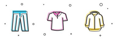 Pantolon, Gömlek ve Kapüşon ikonu. Vektör