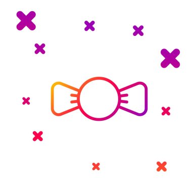 Beyaz arkaplanda renk çizgisi papyon simgesi izole edildi. Kademeli rastgele dinamik şekiller. Vektör