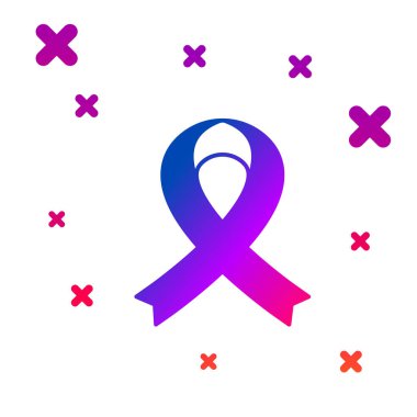 Renk Farkındalığı kurdele simgesi beyaz arkaplanda izole edildi. Kamuoyunun engelliliğe, sağlık koşullarına ve sağlığa karşı farkındalığı. Kademeli rastgele dinamik şekiller. Vektör