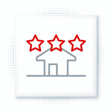 Hat Evi simgesi beyaz arkaplanda izole edildi. Emlakçı ya da köy elit sınıfı. Renkli taslak konsepti. Vektör