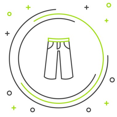 Çizgi Pantolon simgesi beyaz arkaplanda izole edildi. Pantolon imzası. Renkli taslak konsepti. Vektör