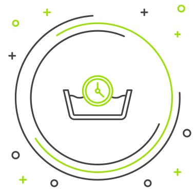 Çizgi Zaman temizleme simgesi beyaz arkaplanda izole edildi. Sıcaklık temizliği. Renkli taslak konsepti. Vektör