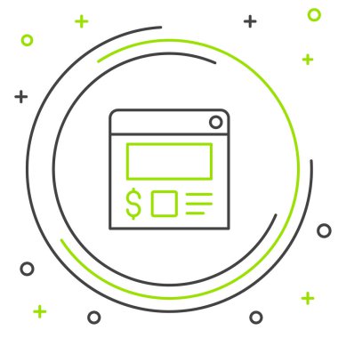 Çevrimiçi sipariş ve yemek dağıtım simgesi beyaz arka planda izole edildi. Renkli taslak konsepti. Vektör