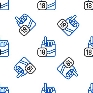 Line Cigarettes paket kutusu simgesi beyaz arka planda izole edilmiş pürüzsüz desen. Sigara için yaş sınırı. Sigara paketleri. Renkli taslak konsepti. Vektör