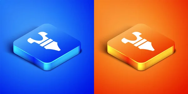 Izometrické plavky ikona izolované na modrém a oranžovém pozadí. Tlačítko. Vektor — Stockový vektor