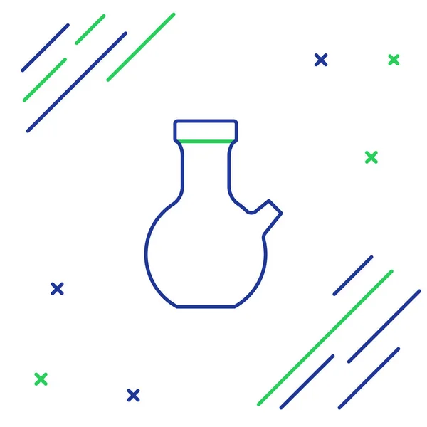 Zeile Reagenzglas und Kolben chemischen Labortest Symbol isoliert auf weißem Hintergrund. Laborgläser. Buntes Rahmenkonzept. Vektor — Stockvektor
