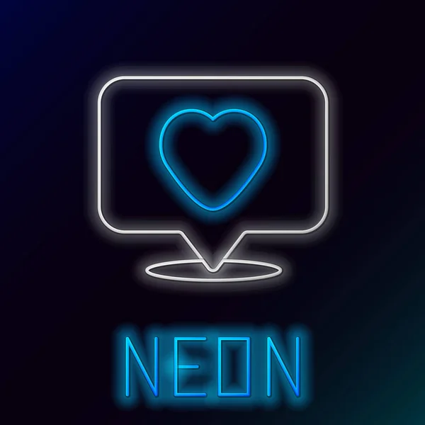 Gloeiende neon lijn Vind ik leuk en hart pictogram geïsoleerd op zwarte achtergrond. Ikoon voor tegenmelding. Volg Insta. Kleurrijk concept. Vector — Stockvector