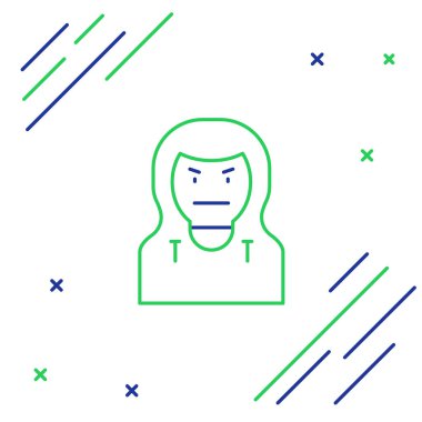 Çizgi Hırsızı maskesi simgesi beyaz arkaplanda izole edildi. Haydut maskesi, suçlu adam. Renkli taslak konsepti. Vektör