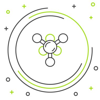 Molekül simgesi beyaz arkaplanda izole edildi. Kimya moleküllerinin yapısı, fen öğretmenlerinin yenilikçi eğitim posteri. Renkli taslak konsepti. Vektör