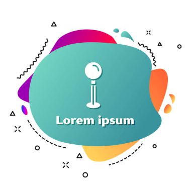Beyaz arka planda beyaz baskı simgesi izole edildi. Raptiye işareti. Sıvı şekilli soyut pankart. Vektör