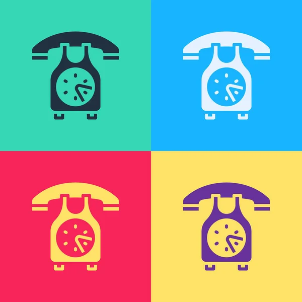 Pop art Telefon ikona słuchawki izolowane na tle koloru. Znak telefonu. Wektor — Wektor stockowy