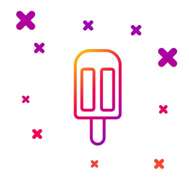 Renkli dondurma simgesi beyaz arkaplanda izole edilmiş. Güzel sembol. Kademeli rastgele dinamik şekiller. Vektör