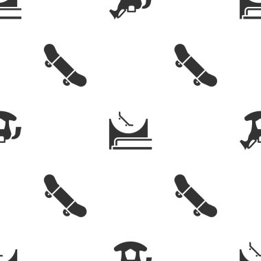 Atı eyer salıncağına, kaykay parkına ve kaykay numarasına ayarlayın. Vektör