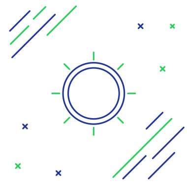 Çizgi Sun simgesi beyaz arkaplanda izole edildi. Renkli taslak konsepti. Vektör