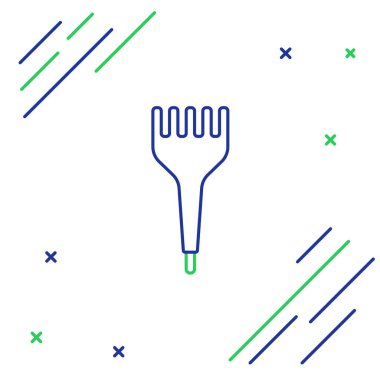 Beyaz arkaplanda çizgi saç fırçası simgesi izole edildi. Taraklı saç işareti. Berber sembolü. Renkli taslak konsepti. Vektör