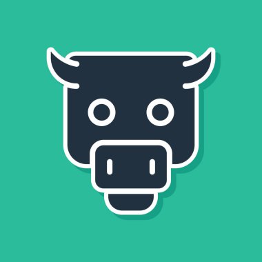 Mavi Boğa pazar simgesi yeşil arka planda izole edildi. Finansal ve borsa yatırım konsepti. Vektör