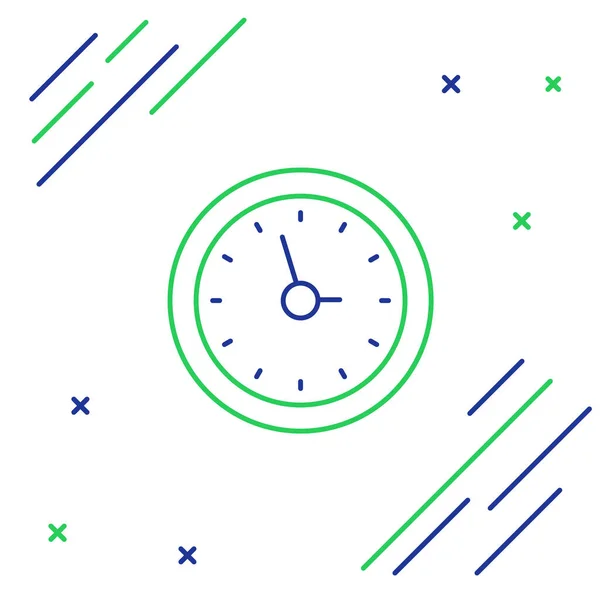 Icona dell'orologio di linea isolato su sfondo bianco. Simbolo temporale. Concetto di contorno colorato. Vettore — Vettoriale Stock