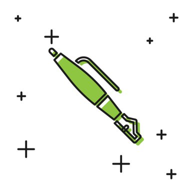 Siyah Çeşme kalem ucu simgesi beyaz arkaplanda izole edildi. Kalem aleti işareti. Vektör