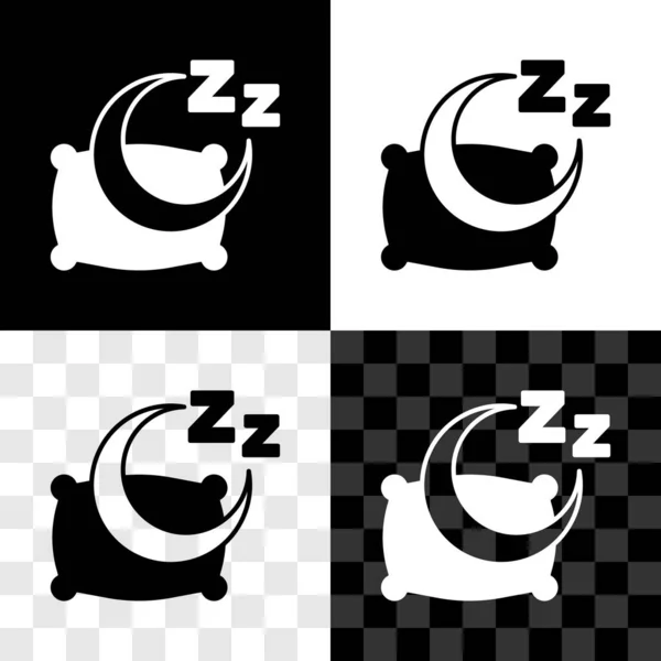 Definir tempo para dormir ícone isolado em preto e branco, fundo transparente. Zonas sonolentas. Estilo de vida saudável. Vetor —  Vetores de Stock