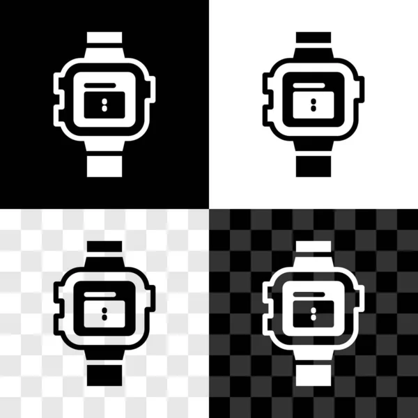 Ορισμός εικονίδιο ρολόι καρπού απομονώνονται σε μαύρο και άσπρο, διαφανές φόντο. Εικονίδιο ρολογιού χειρός. Διάνυσμα — Διανυσματικό Αρχείο