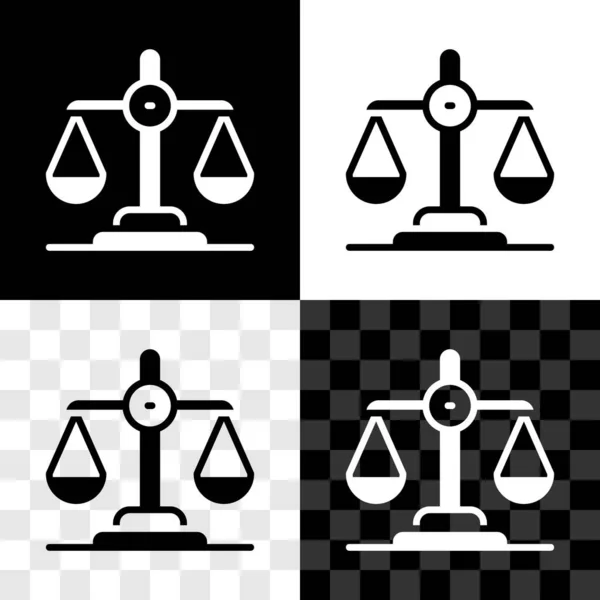 Set Gender equality icon isolated on black and white, transparent background. Equal pay and opportunity business concept. Vector — Stock Vector