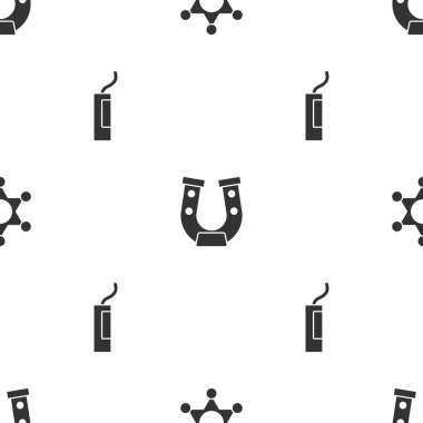 Hexagram Şerifi, At nalı ve Dinamit 'i kusursuz patlayıcıya ayarlayın. Vektör