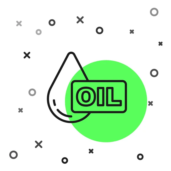 Linea nera icona goccia di olio isolato su sfondo bianco. Vettore — Vettoriale Stock