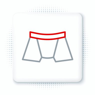 Çizgi Adamlarının iç çamaşırı simgesi beyaz arkaplanda izole edildi. Erkek iç çamaşırı. Renkli taslak konsepti. Vektör.