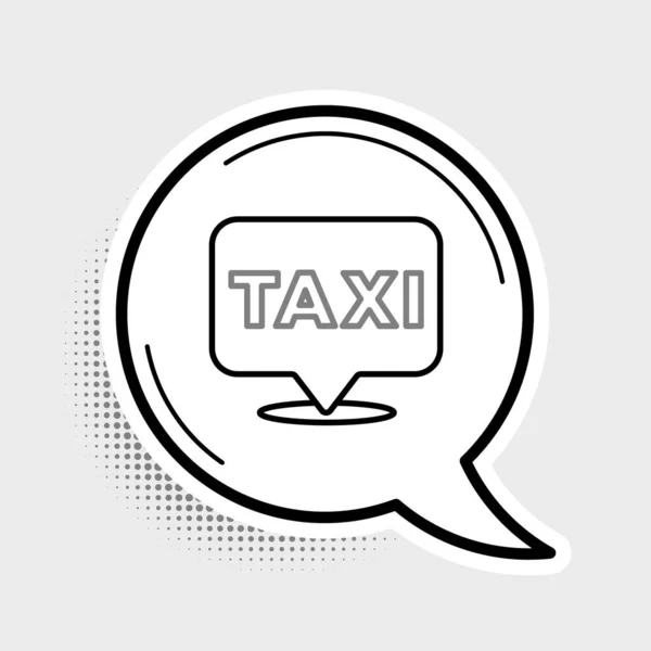 Linien Kartenzeiger Mit Taxisymbol Isoliert Auf Grauem Hintergrund Standortsymbol Buntes — Stockvektor