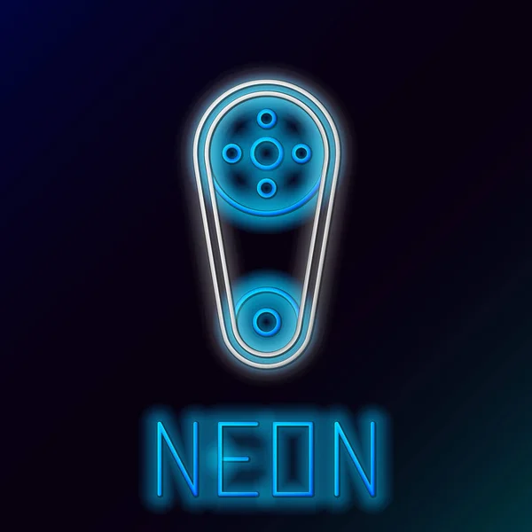 Világító Neon Vonal Időzítő Kit Ikon Elszigetelt Fekete Háttér Színes — Stock Vector