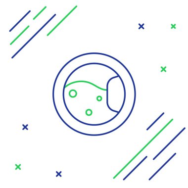 Çizgi yıkama simgesi beyaz arkaplanda izole edildi. Çamaşır makinesi simgesi. Çamaşır makinesi, çamaşır makinesi. Ev aletleri sembolü. Renkli taslak konsepti. Vektör