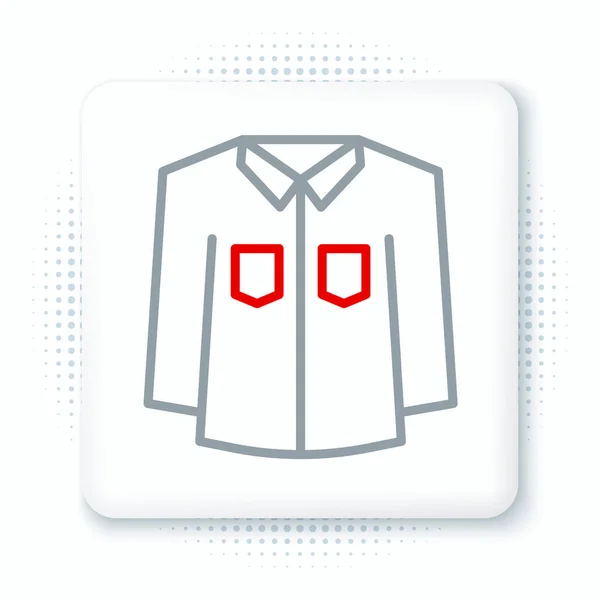 Icono de camisa de línea aislado sobre fondo blanco. Concepto de esquema colorido. Vector — Vector de stock