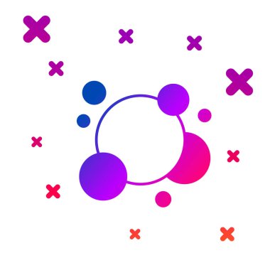 Renkli sabun köpüğü ikonu beyaz arkaplanda izole edilmiş. Kademeli rastgele dinamik şekiller. Vektör