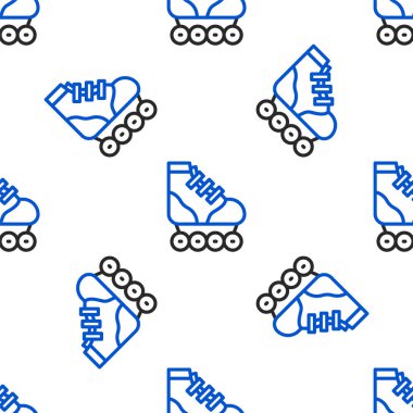 Çizgili paten ikonu beyaz arkaplanda izole edilmiş pürüzsüz desen. Renkli taslak konsepti. Vektör