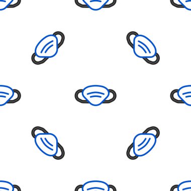 Çizgi Medikal Maske ikonu beyaz arka planda izole edilmiş kusursuz desen. Renkli taslak konsepti. Vektör