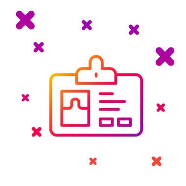 Beyaz arkaplanda renk çizgisi tanımlama simgesi izole edildi. Sunum için, şirketin kimliği için, reklam için kullanılabilir. Kademeli rastgele dinamik şekiller. Vektör