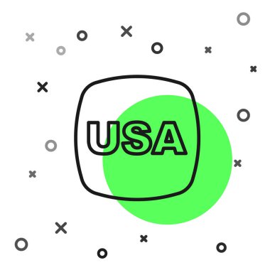 Siyah çizgi ABD Bağımsızlık Günü simgesi beyaz arka planda izole edildi. 4 Temmuz. Amerika Birleşik Devletleri ülkesi. Vektör