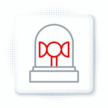 Çizgi Flasher siren simgesi beyaz arkaplanda izole edildi. Acil durum sireni. Renkli taslak konsepti. Vektör