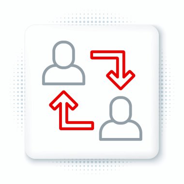 Çizgi Projesi taban simgesi beyaz arkaplanda izole edildi. İş analizi ve planlama, danışmanlık, takım çalışması, proje yönetimi. Renkli taslak konsepti. Vektör