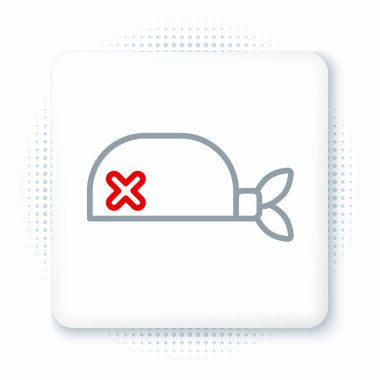 Beyaz arkaplanda izole edilmiş kafa simgesi için Korsan bandanası. Renkli taslak konsepti. Vektör